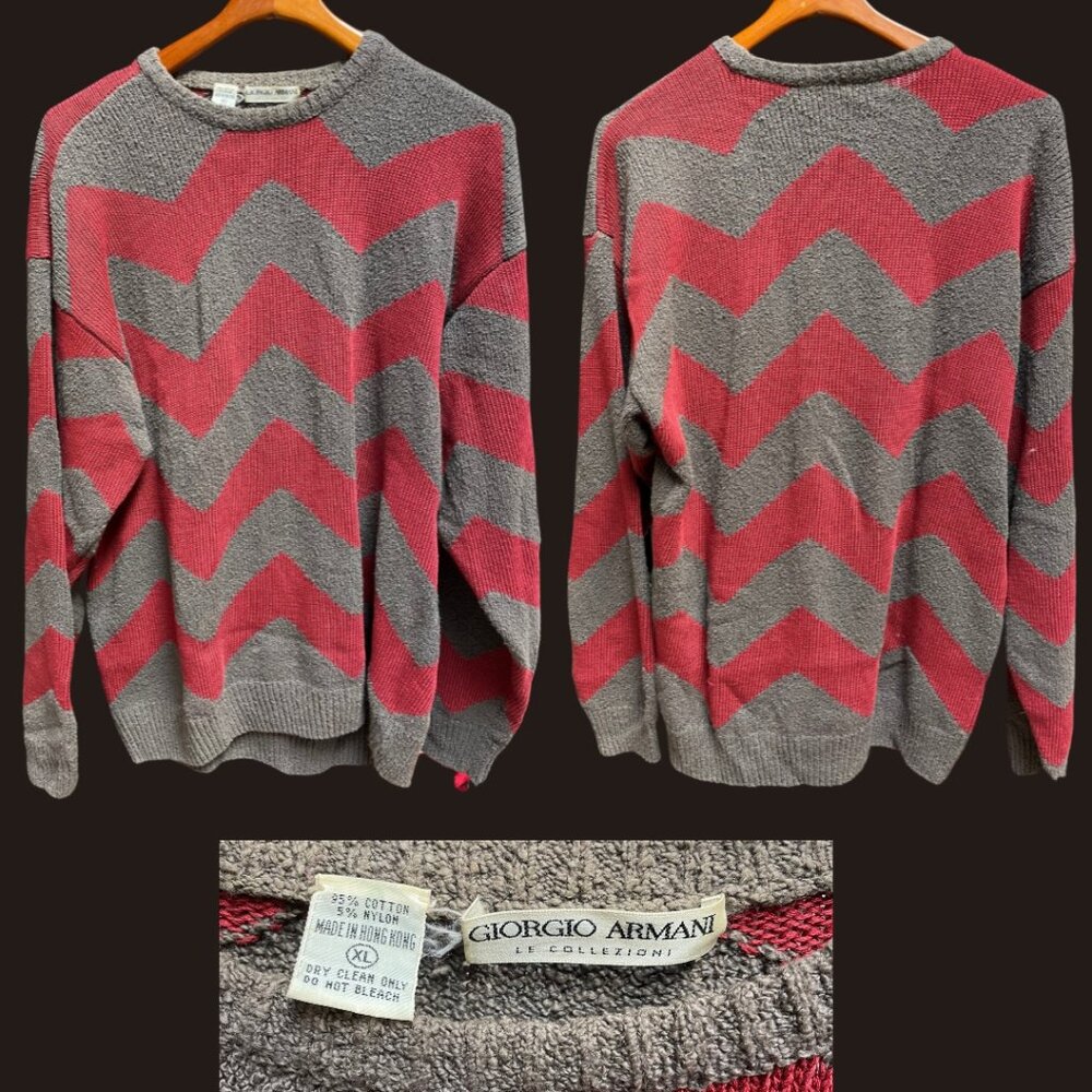 Vintage Armani Collezioni Zig Zag Sweater
